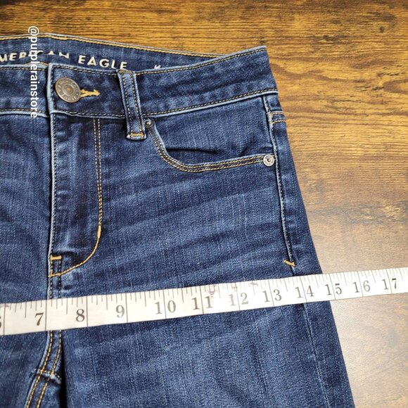 American Eagle Skinny Jeans 4 S Mid Rise Next Level Stretch Medium Dark Wash - Picture 9 of 14